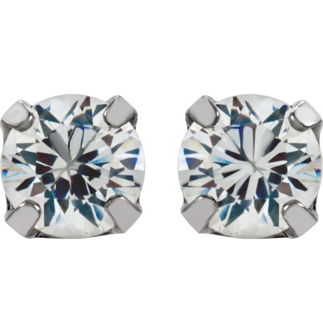 Round 4-Prong Inverness? Piercing Stud Earrings