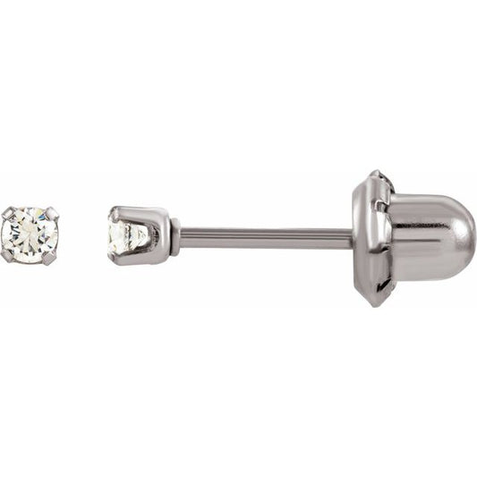 Round 4-Prong Inverness? Piercing Stud Earrings