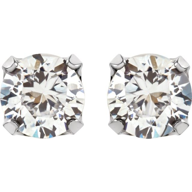 Round 4-Prong Inverness? Piercing Stud Earrings