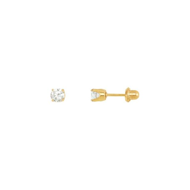 Round 4-Prong Inverness? Piercing Stud Earrings