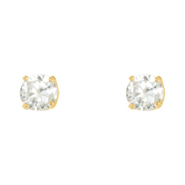 Round 4-Prong Inverness? Piercing Stud Earrings