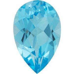 6x4 mm Pear Faceted AA Natural Swiss Blue Topaz