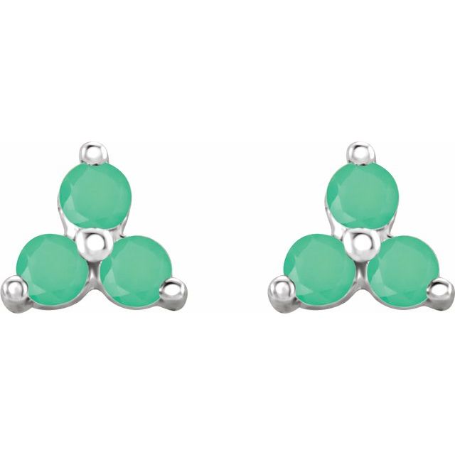Three-Stone Cluster Earrings