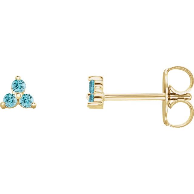 Three-Stone Cluster Earrings