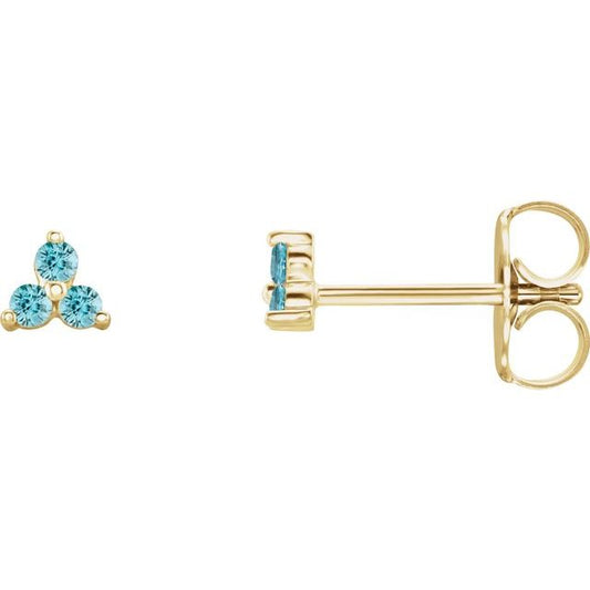 Three-Stone Cluster Earrings
