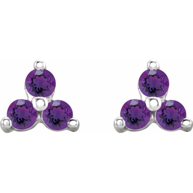 Three-Stone Cluster Earrings