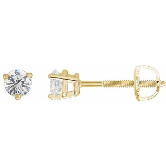 Round 3-Prong Stud Earrings