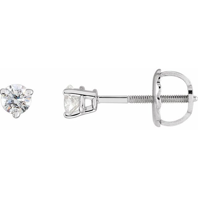Round 3-Prong Stud Earrings