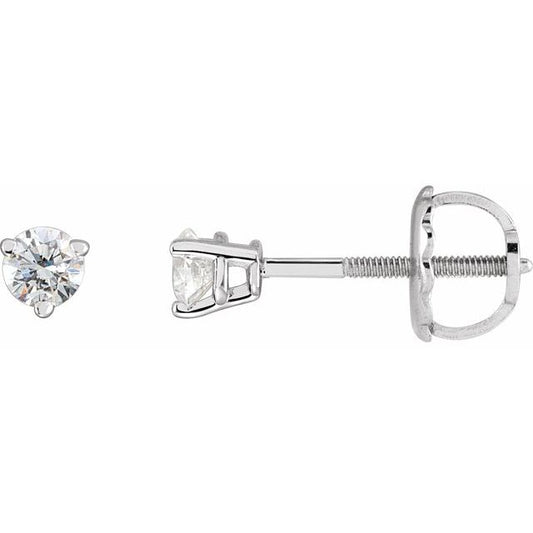 Round 3-Prong Stud Earrings