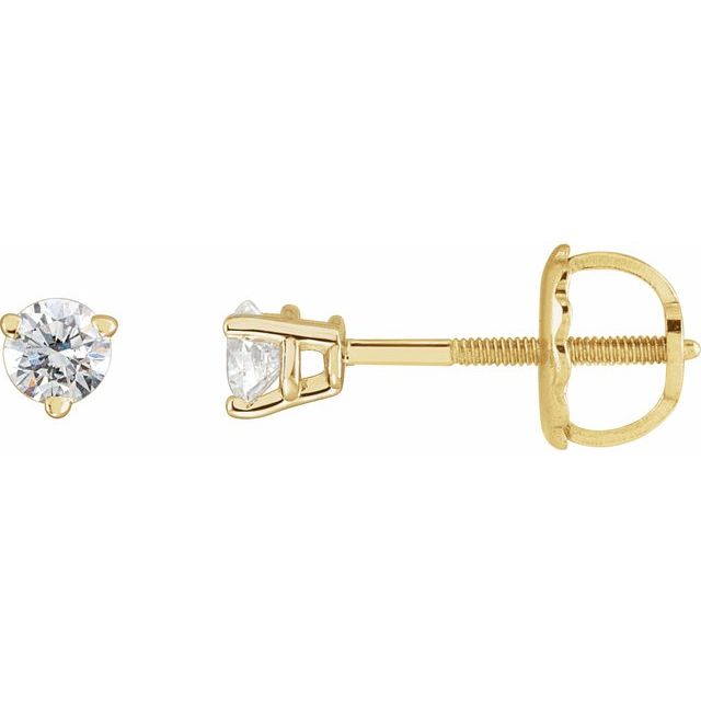 Round 3-Prong Stud Earrings
