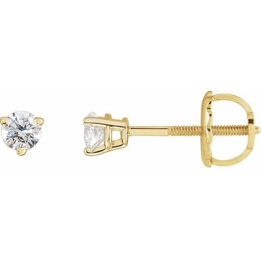Round 3-Prong Stud Earrings