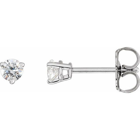 Round 3-Prong Stud Earrings