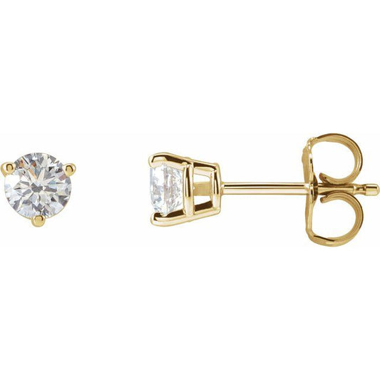 Round 3-Prong Stud Earrings