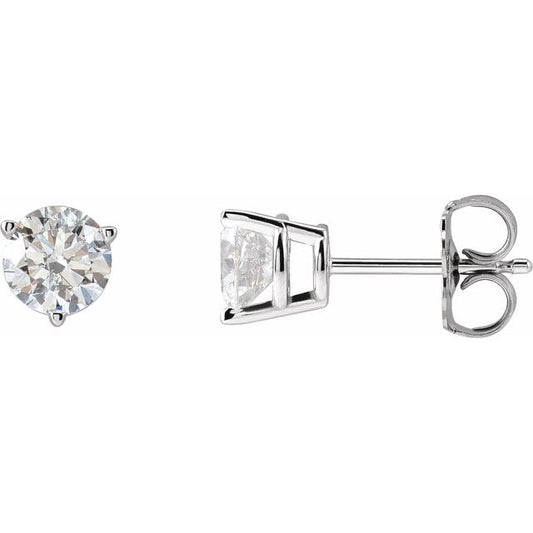 Round 3-Prong Stud Earrings