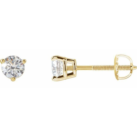 Round 3-Prong Stud Earrings
