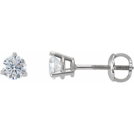 Round 3-Prong Stud Earrings