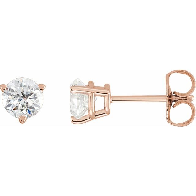 Round 3-Prong Stud Earrings