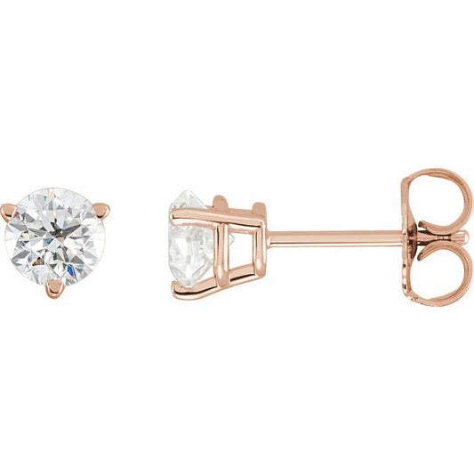 Round 3-Prong Stud Earrings
