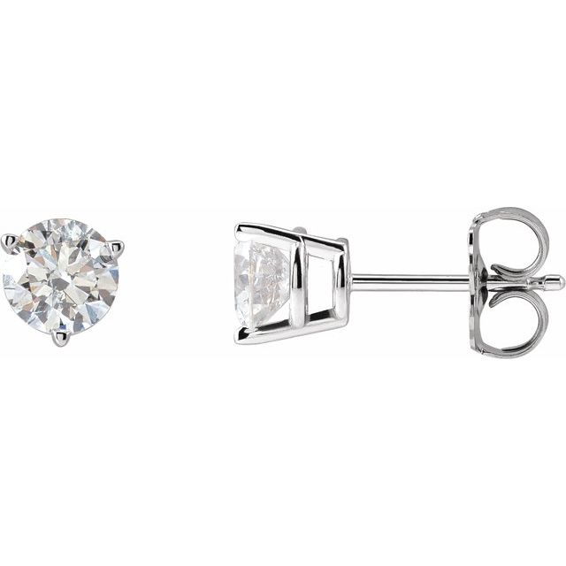 Round 3-Prong Stud Earrings
