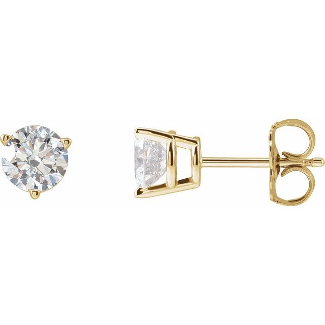 Round 3-Prong Stud Earrings