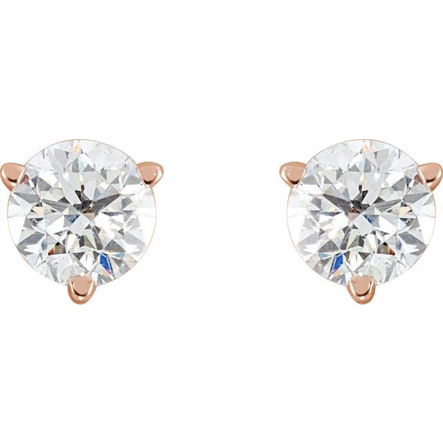 Round 3-Prong Stud Earrings