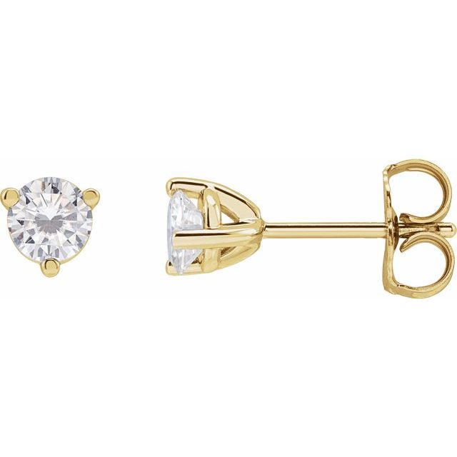 Round 3-Prong Stuller Moissanite? Stud Earrings
