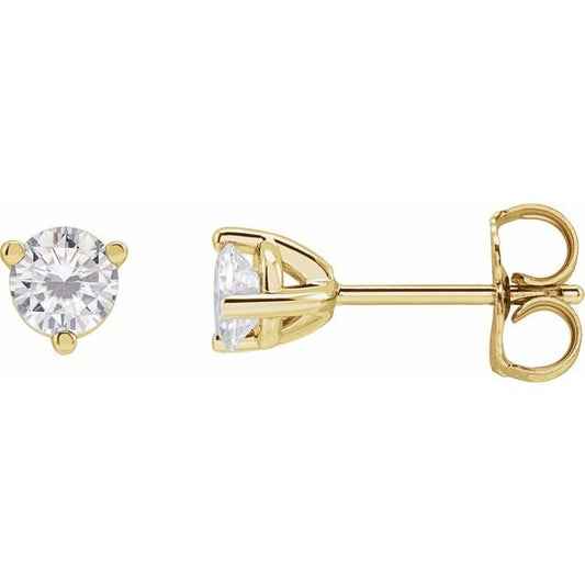 Round 3-Prong Stuller Moissanite? Stud Earrings