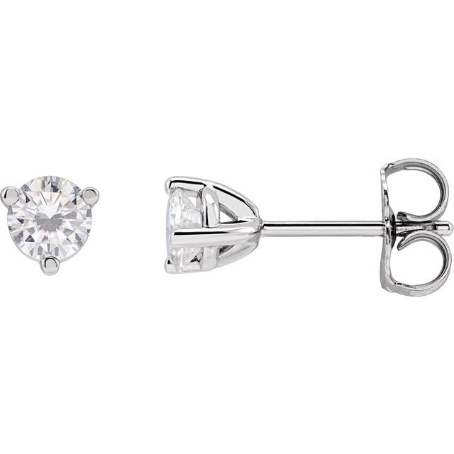 Round 3-Prong Stuller Moissanite? Stud Earrings
