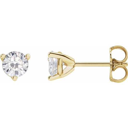 Round 3-Prong Stuller Moissanite? Stud Earrings
