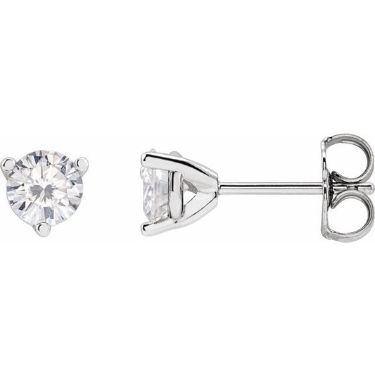 Round 3-Prong Stuller Moissanite? Stud Earrings