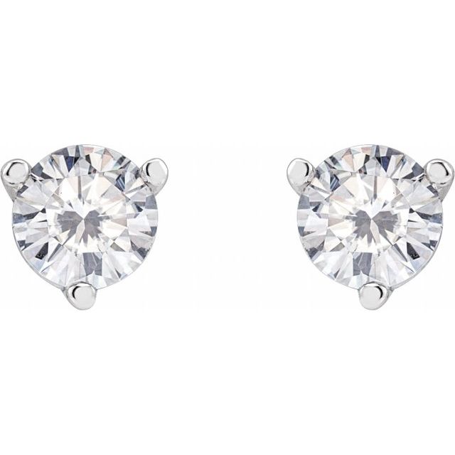 Round 3-Prong Stuller Moissanite? Stud Earrings