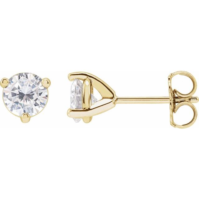 Round 3-Prong Stuller Moissanite? Stud Earrings