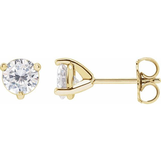Round 3-Prong Stuller Moissanite? Stud Earrings