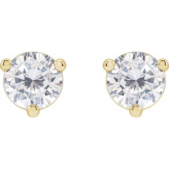 Round 3-Prong Stuller Moissanite? Stud Earrings