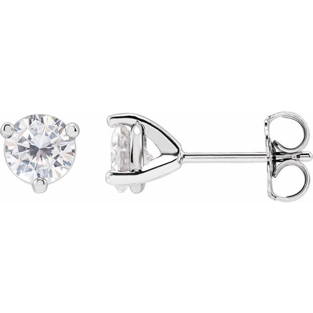 Round 3-Prong Stuller Moissanite? Stud Earrings