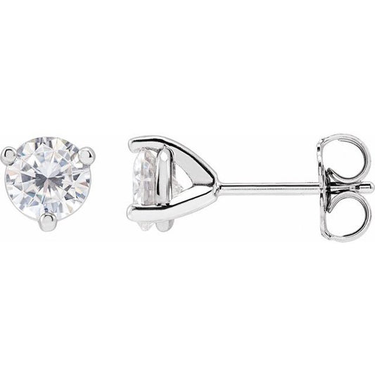 Round 3-Prong Stuller Moissanite? Stud Earrings