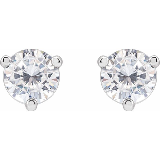 Round 3-Prong Stuller Moissanite? Stud Earrings
