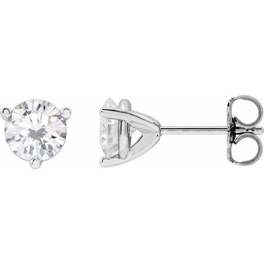 Round 3-Prong Stuller Moissanite? Stud Earrings