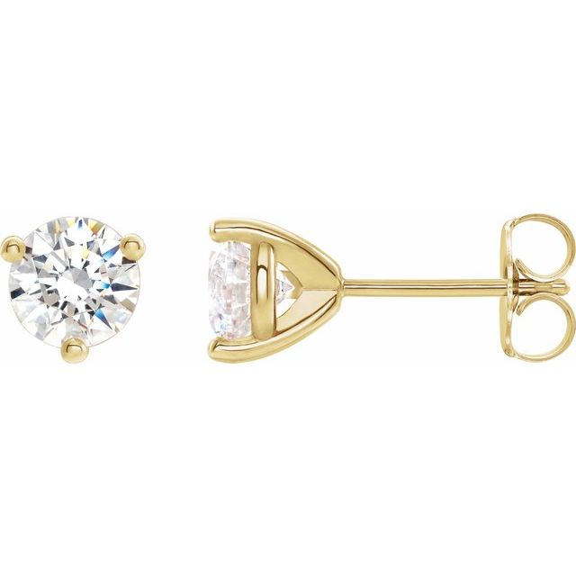 Round 3-Prong Stuller Moissanite? Stud Earrings