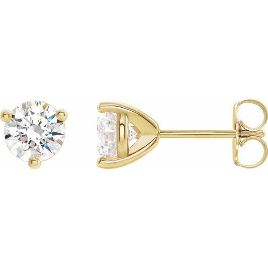 Round 3-Prong Stuller Moissanite? Stud Earrings