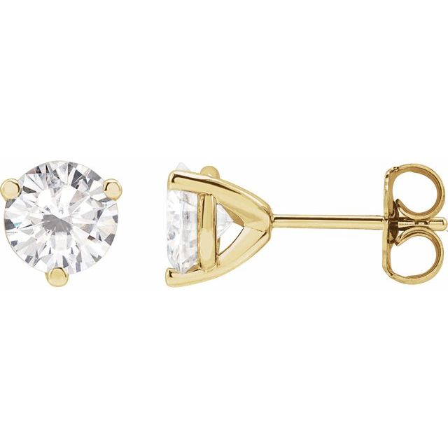 Round 3-Prong Stuller Moissanite? Stud Earrings