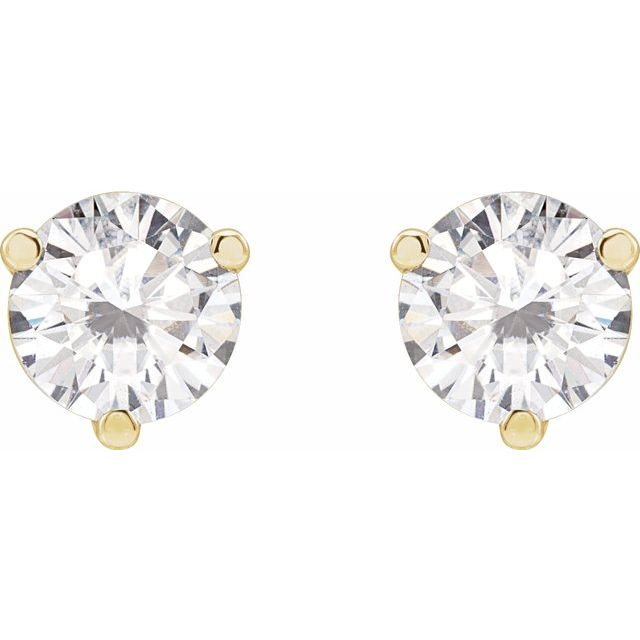 Round 3-Prong Stuller Moissanite? Stud Earrings