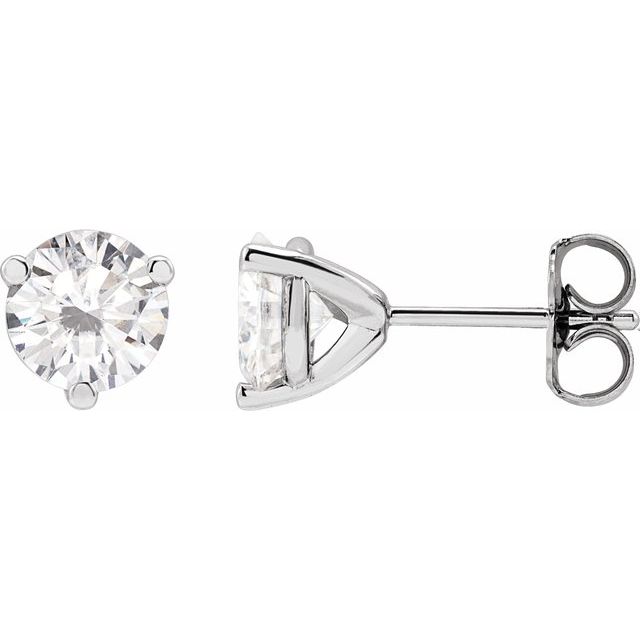 Round 3-Prong Stuller Moissanite? Stud Earrings