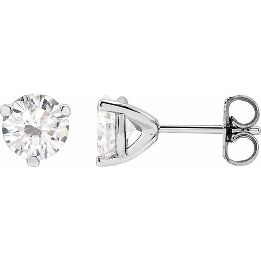 Round 3-Prong Stuller Moissanite? Stud Earrings