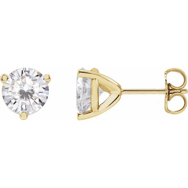 Round 3-Prong Stuller Moissanite? Stud Earrings