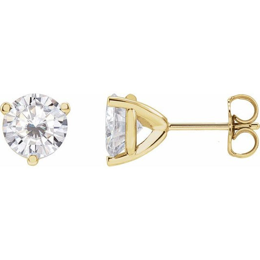 Round 3-Prong Stuller Moissanite? Stud Earrings