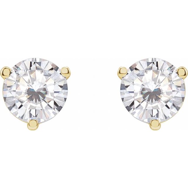 Round 3-Prong Stuller Moissanite? Stud Earrings