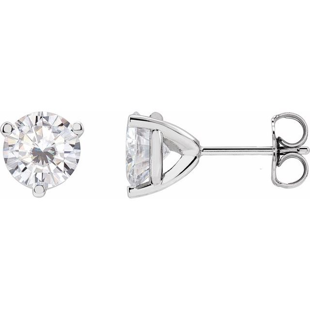 Round 3-Prong Stuller Moissanite? Stud Earrings