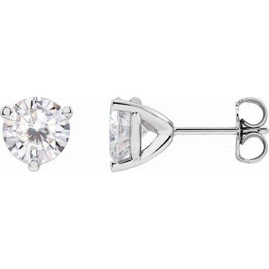 Round 3-Prong Stuller Moissanite? Stud Earrings