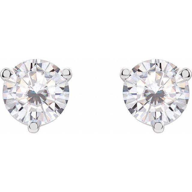 Round 3-Prong Stuller Moissanite? Stud Earrings